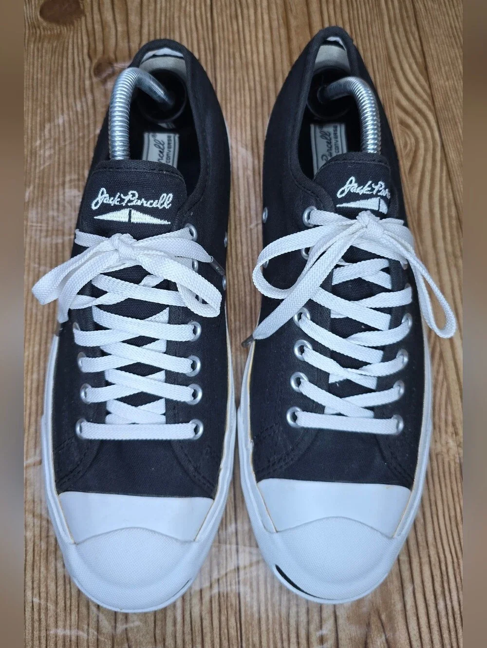 Men's Jack Purcell Converse Black & White Low Top Sneakers Size 9.5 - Picture 8 of 11